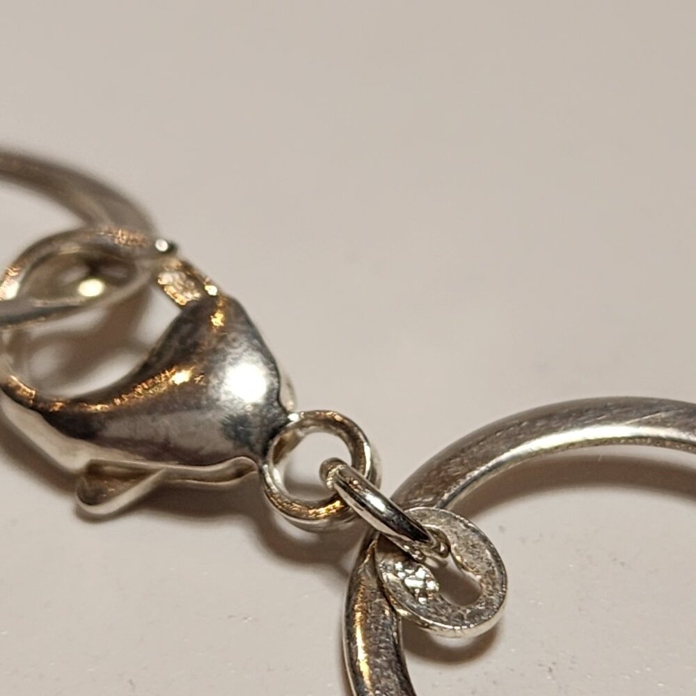 925 Silver Long Geometric Statement Necklace - image 7